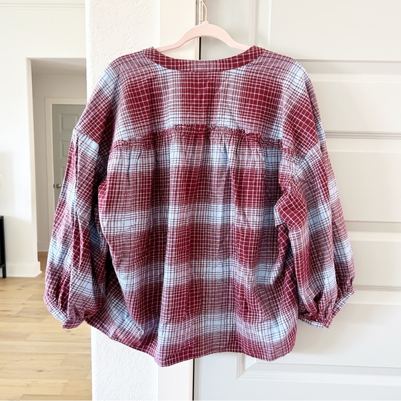 NWT Joie Barrian Plaid Cotton Top - Picture 4 of 6